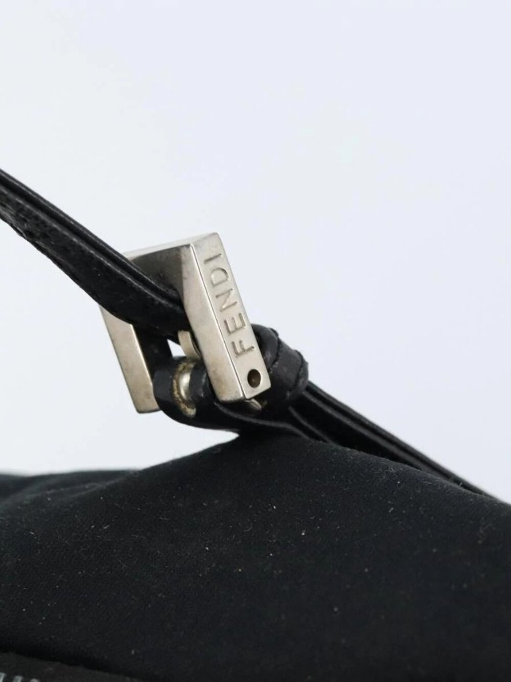 FENDI Hand Bag Nylon Black Silver Auth bs33538 - Picture 10 of 16